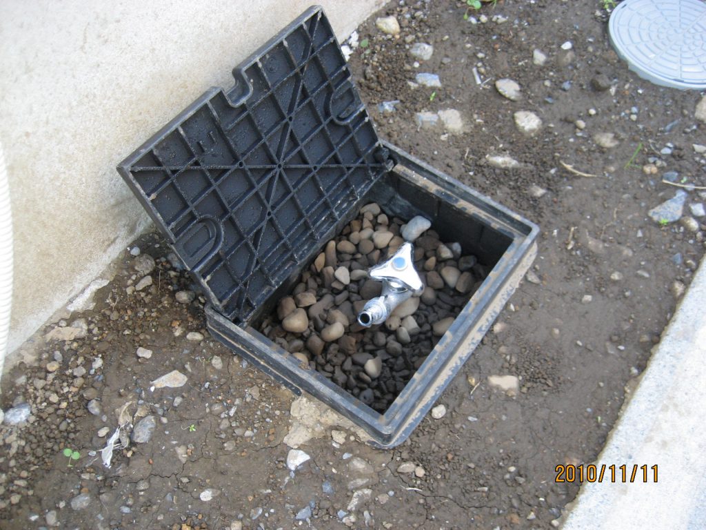 散水栓から立水栓　交換工事 画像